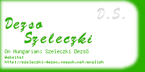 dezso szeleczki business card